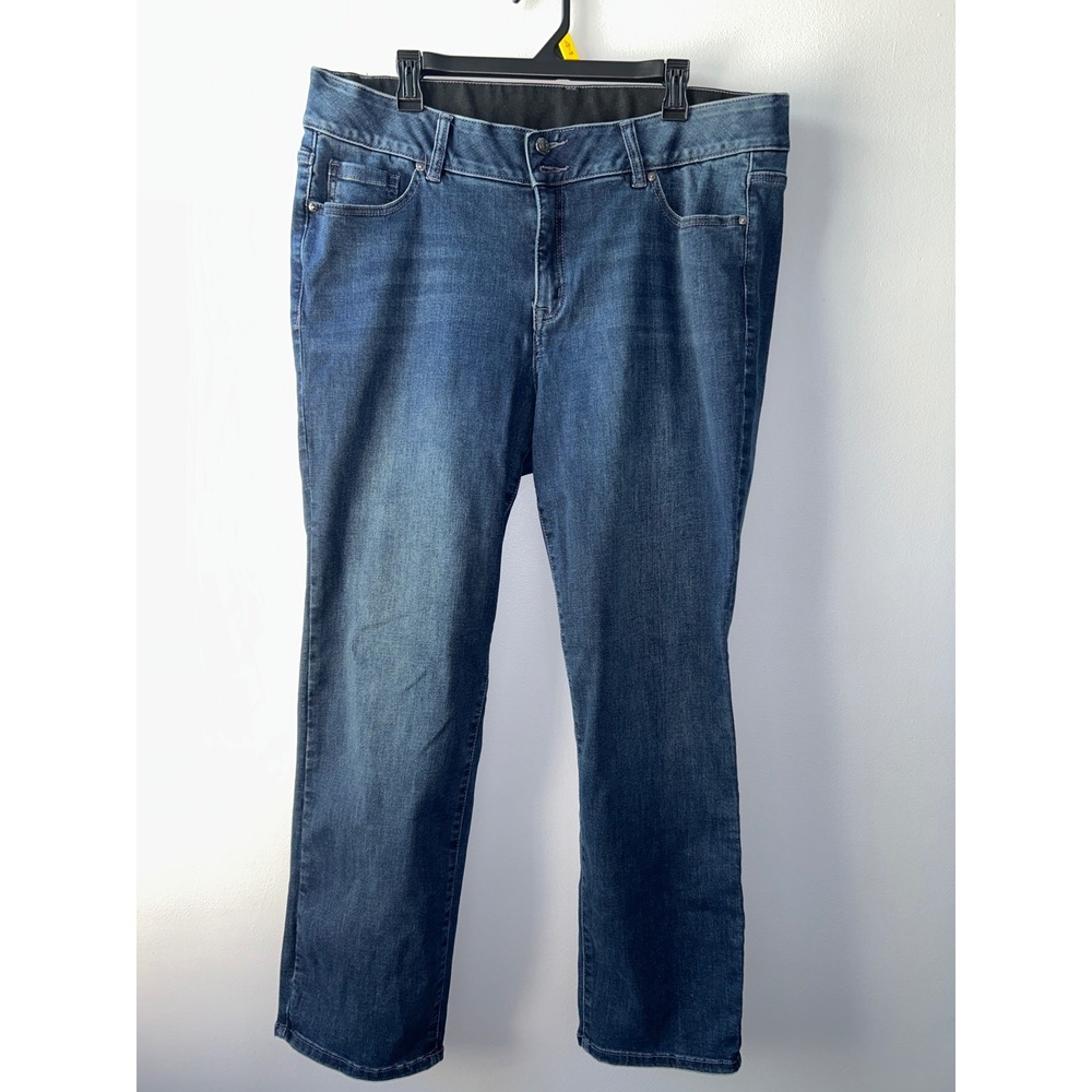 Lane Bryant Womens 18S Straight Leg Jeans Blue Denim Stretch Medium Wash Pants